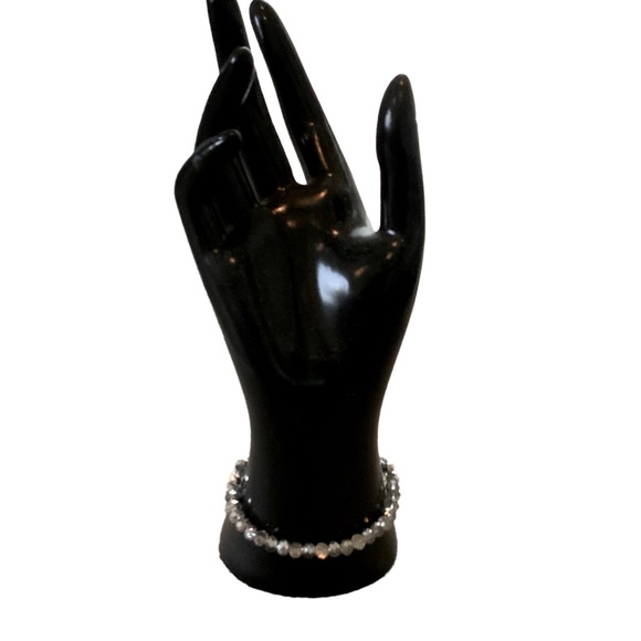 Two Crystal Beaded Bracelets Elastic Stretch Sparkly Bling - Picture 4 of 7